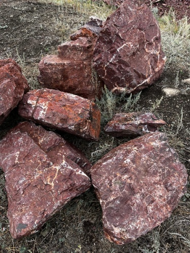 Ландшафтные глыбы красно-фиолетовые 200-1000 килограмм купить в Лыткарино