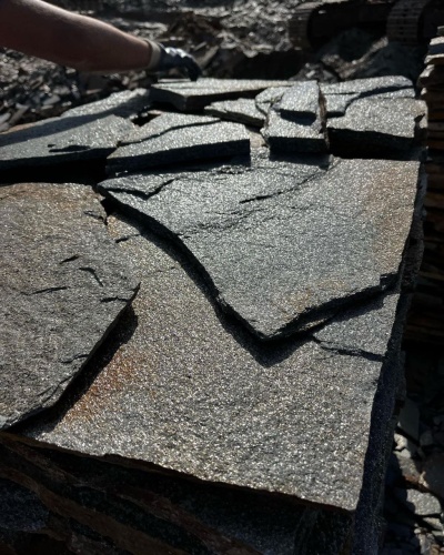 Плитняк златолит серебристый для фасада купить в Лыткарино